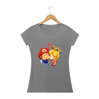 Nome do produto T-SHIRT FEMININA - MARIO E PRINCESA PEACH