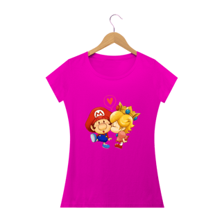Nome do produto T-SHIRT FEMININA - MARIO E PRINCESA PEACH