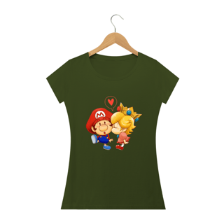 Nome do produto T-SHIRT FEMININA - MARIO E PRINCESA PEACH