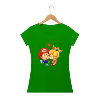 Nome do produto T-SHIRT FEMININA - MARIO E PRINCESA PEACH