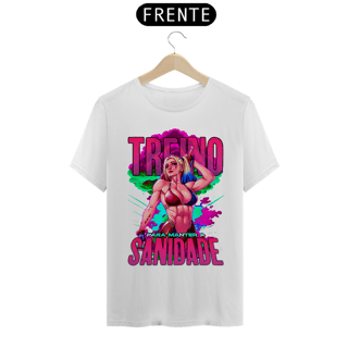 Nome do produto Camiseta Alpha Front Premium | TREINO PARA MANTER A SANIDADE - HARLEY QUINN
