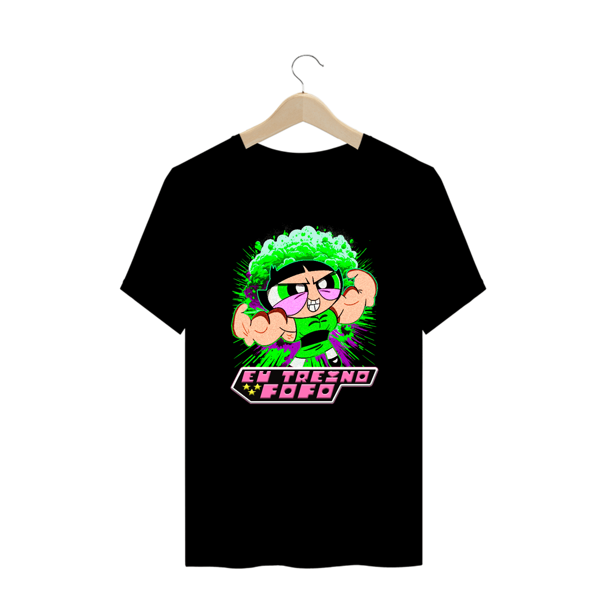 Nome do produto: Camiseta Oversized Alpha Premium | EU TREINO FOFO - DOCINHO