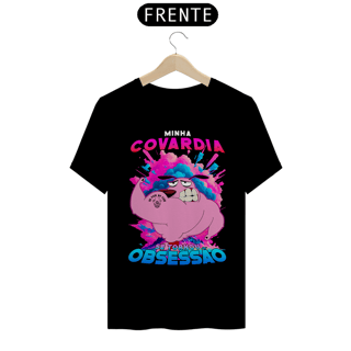 Nome do produto Camiseta Alpha Front Premium | MINHA COVARDIA SE TORNOU OBSESSÃO - CORAGEM
