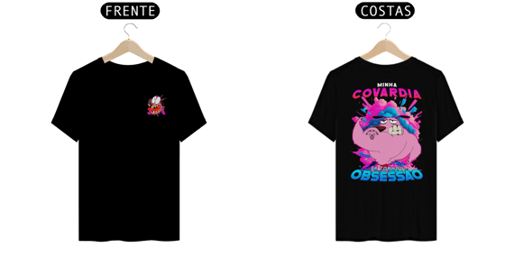 Camiseta Alpha Back Premium | MINHA COVARDIA SE TORNOU OBSESSÃO - CORAGEM