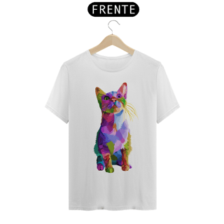 Nome do produto Camiseta Personalizada Gato colorido Abstrato