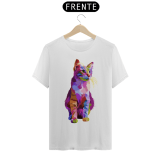 Nome do produto Camiseta personalizada Gato colorido