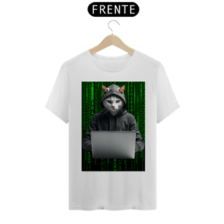 Nome do produto Camiseta Cômica Hacker Cat
