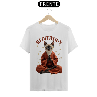 Nome do produto Camiseta  Gato Siamês em Meditação