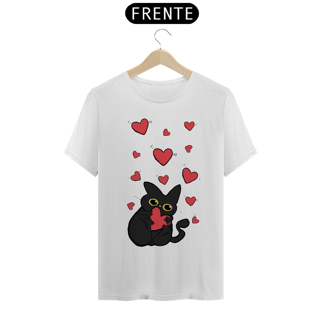 Nome do produto Camiseta personalizada Gatinho e Corações