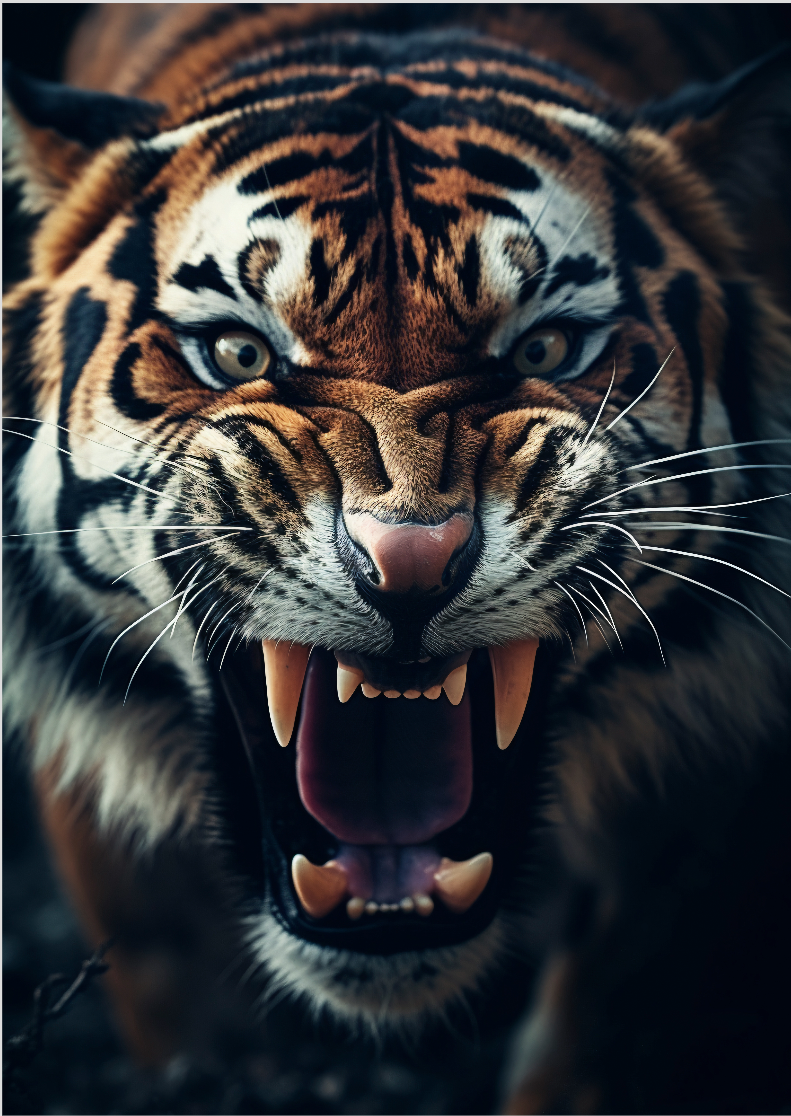Poster Retrato Tigre Furioso