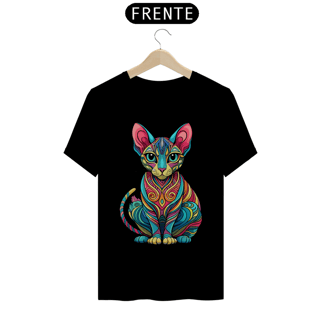 Nome do produto Camiseta Gato Sphynx Mandala Abstrato