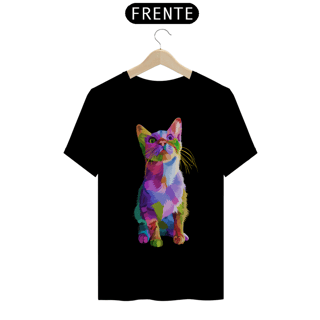 Nome do produto Camiseta Personalizada Gato colorido Abstrato