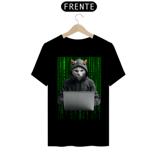 Nome do produto Camiseta Cômica Hacker Cat