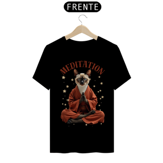 Nome do produto Camiseta  Gato Siamês em Meditação