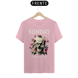 Nome do produto Camiseta Classica Sunday (crânio e Flores)