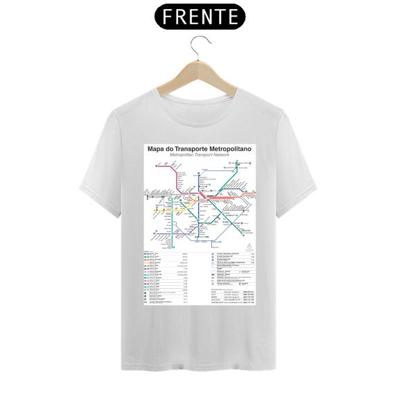 Camiseta Mapa Metrô e CPTM