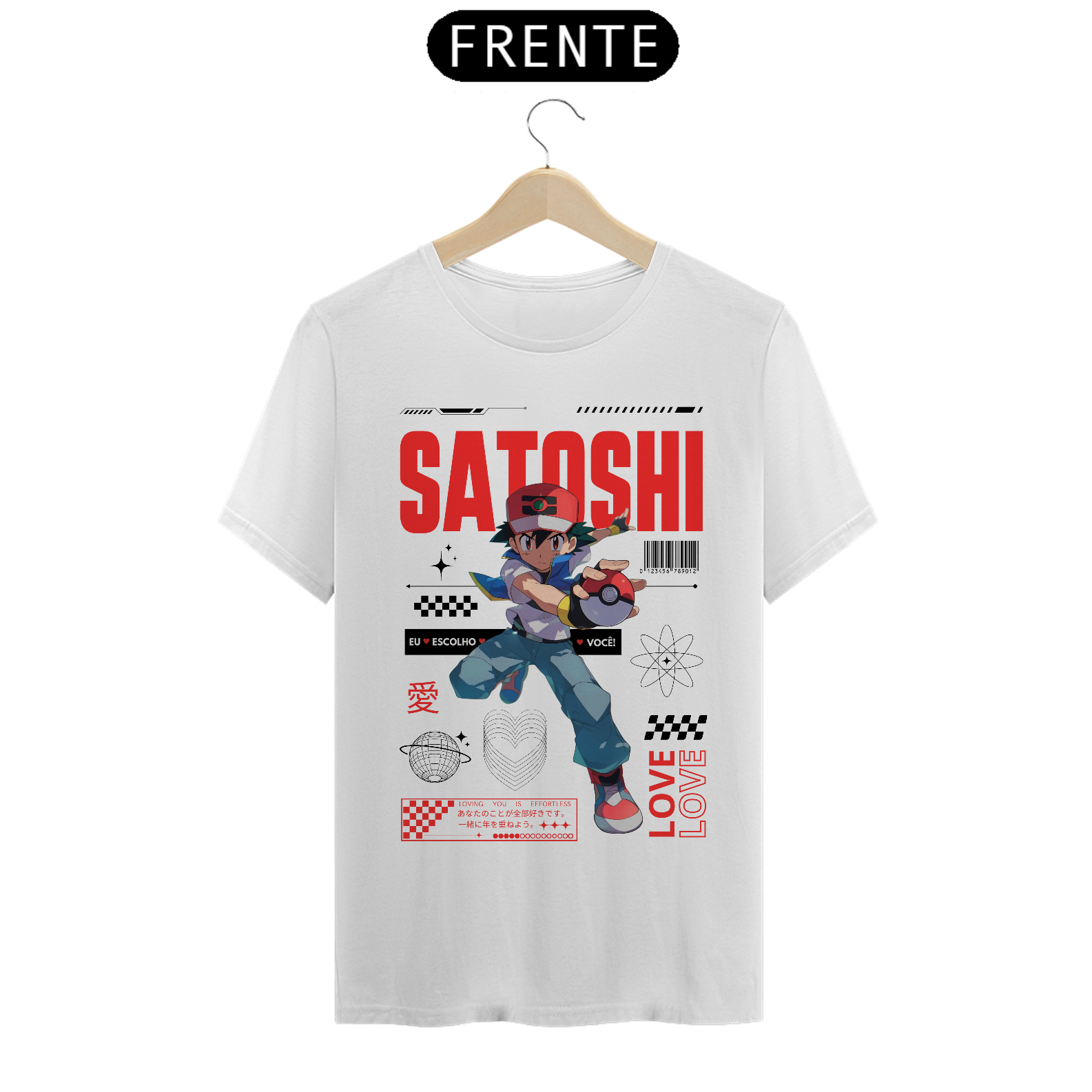 Camiseta Ash Eu Escolho Você (Estampa na Frente) Branca