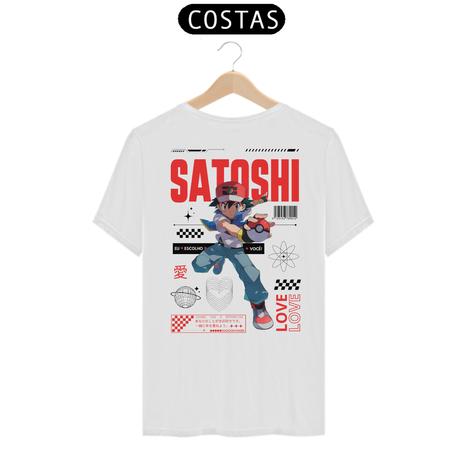 Camiseta Ash Eu Escolho Você (Estampa nas Costas) Branca