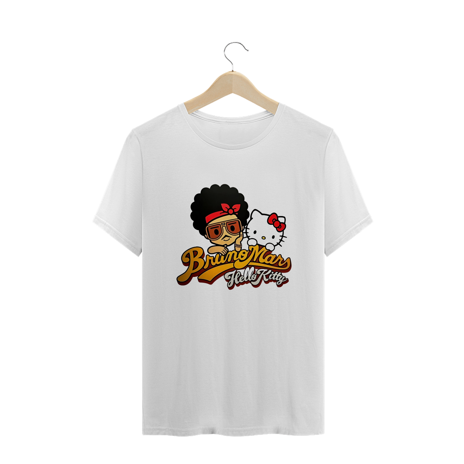 Camiseta Plus Size Bruno Mars x Hello Kitty