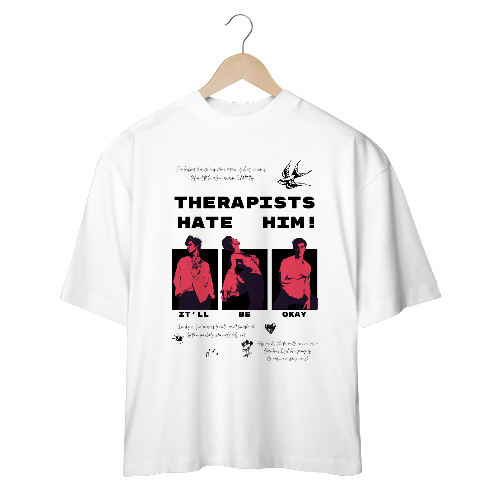 Camiseta Oversized Shawn Mendes Therapists Hate Him!