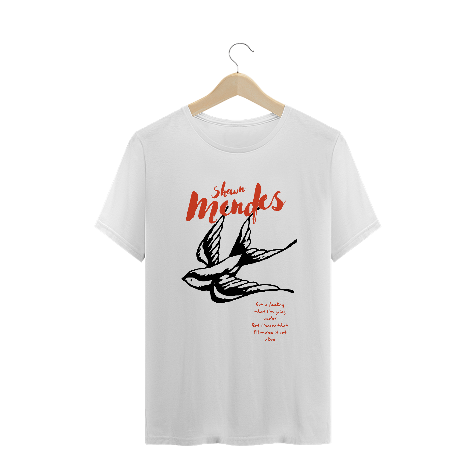 Camiseta Plus Size Shawn Mendes Bird Tattoo