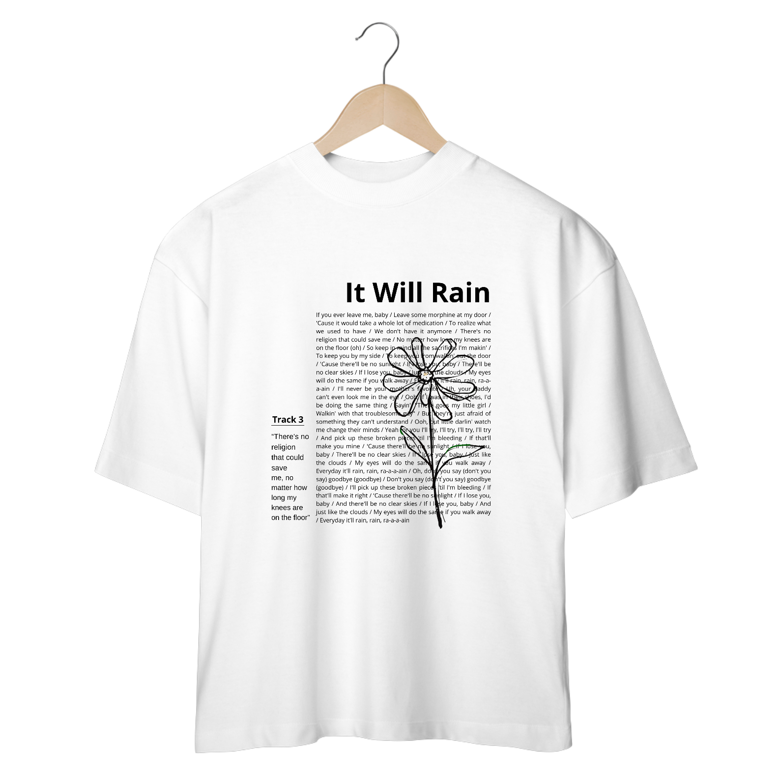 Camiseta Oversized Bruno Mars It Will Rain