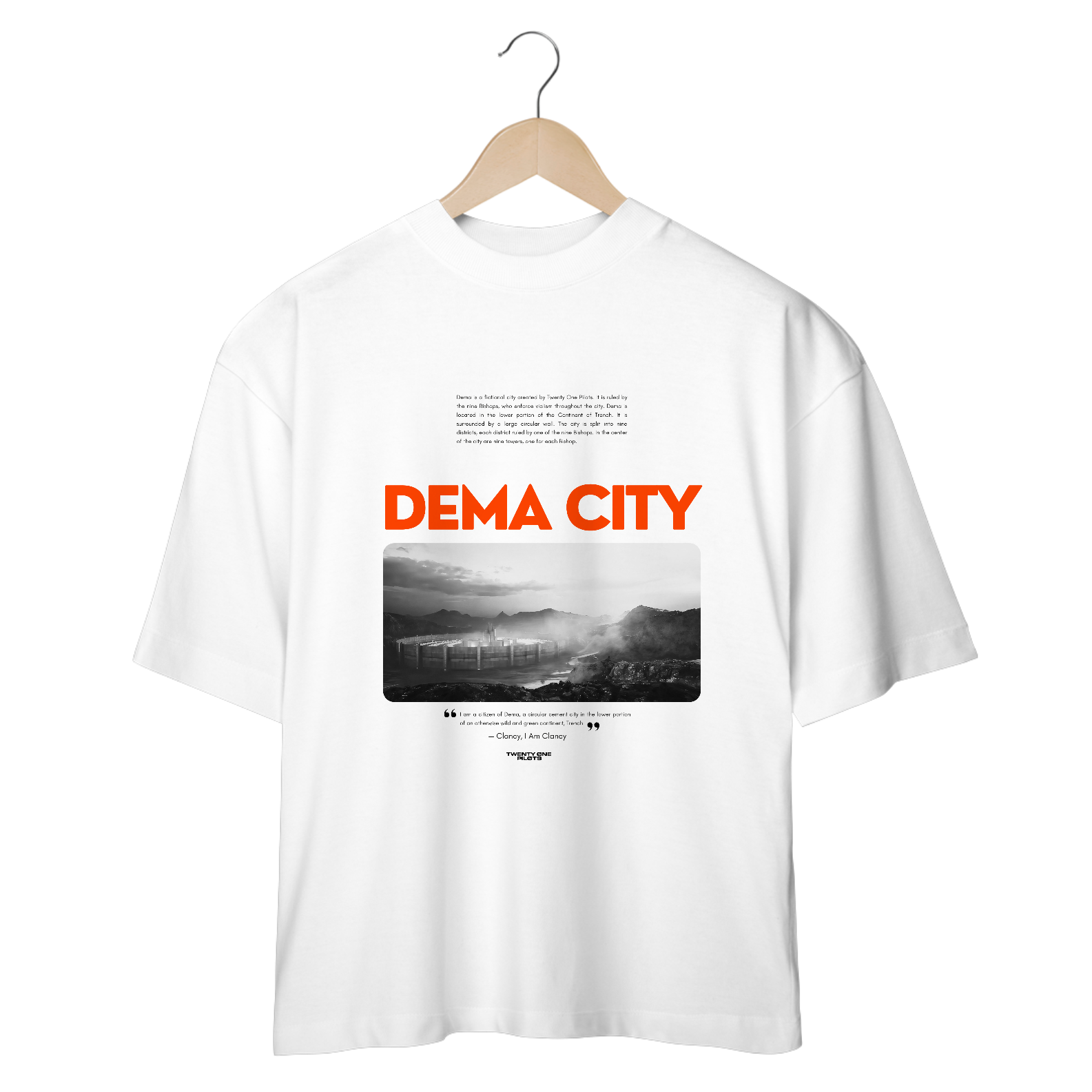 Camiseta Oversized Twenty One Pilots Dema City