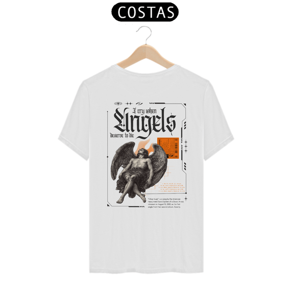 Camiseta System Of a Down Chop Suey! (Branca, Estampa nas Costas)