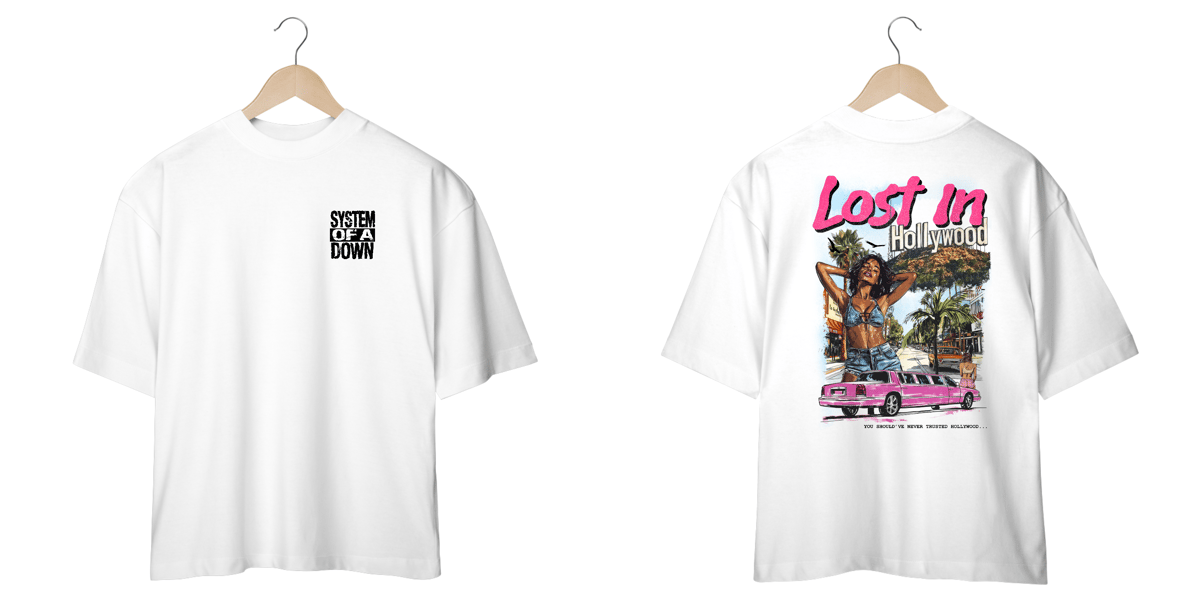 Nome do produto: CamisetaOversized System of a Down Lost in Hollywood (Estampa Frente e Costas)