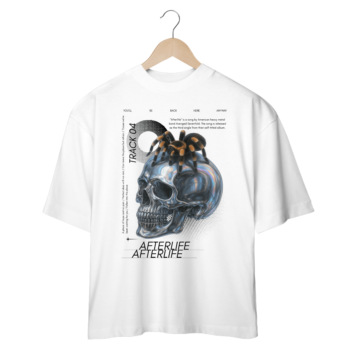 Nome do produto: Camiseta Oversized Avenged Sevenfold Afterlife (Branca e Off White)