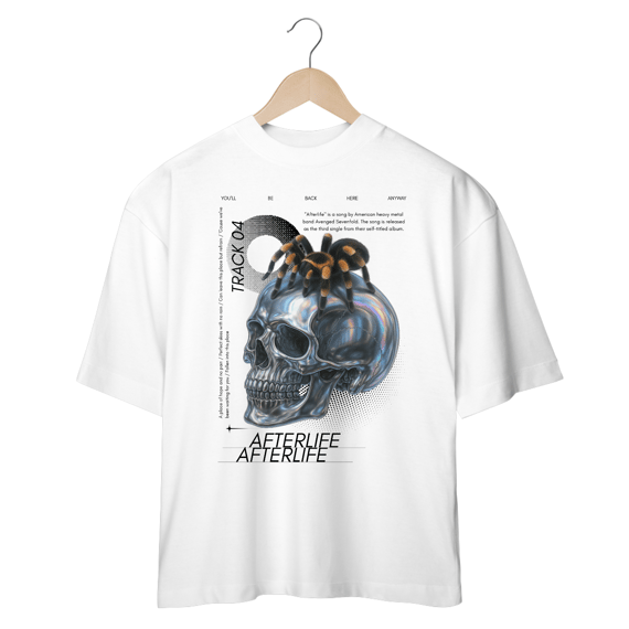 Camiseta Oversized Avenged Sevenfold Afterlife (Branca e Off White)