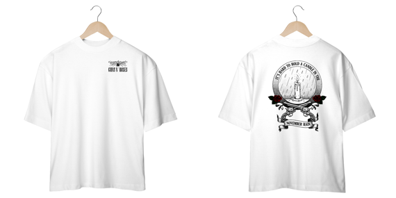 Camiseta Oversized Guns N' Roses November Rain (Estampa Frente e Costas) 