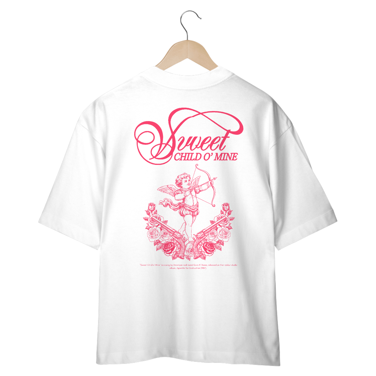 Nome do produto: Camiseta Oversized Guns N\' Roses Sweet Child O\' Mine (Estampa nas Costas)