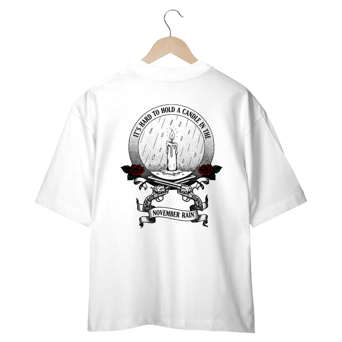 Nome do produto: Camiseta Oversized Guns N\' Roses November Rain (Estampa nas Costas)