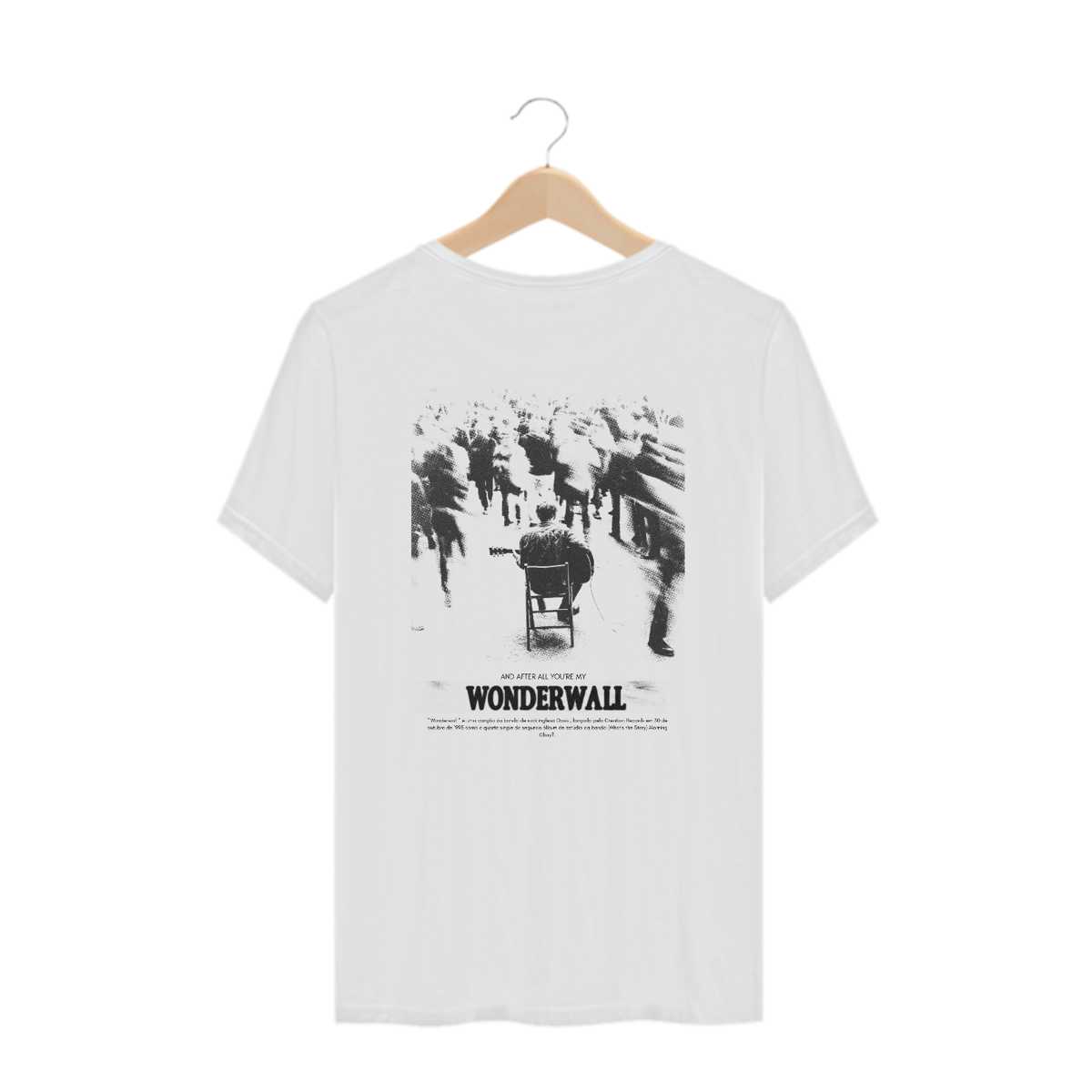 Nome do produto: Camiseta Plus Size Oasis Wonderwall (Estampa nas Costas)