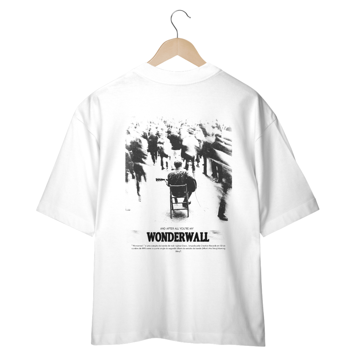 Nome do produto: Camiseta Oversized Oasis Wonderwall (Estampa nas Costas)