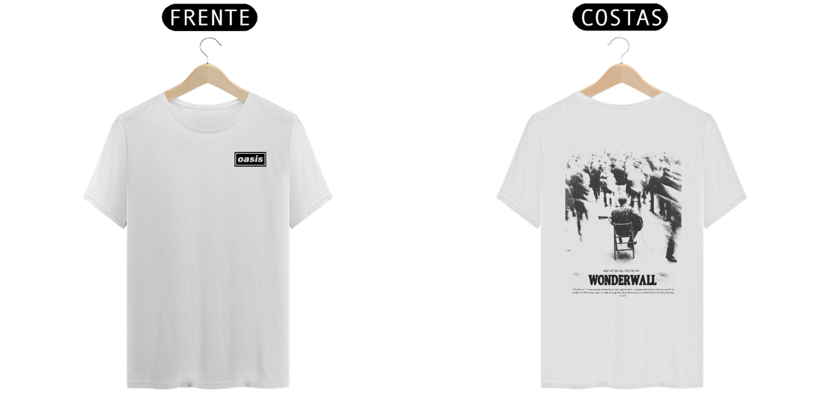 Nome do produto: Camiseta Oasis Wonderwall (Estampa Frente e Costas)