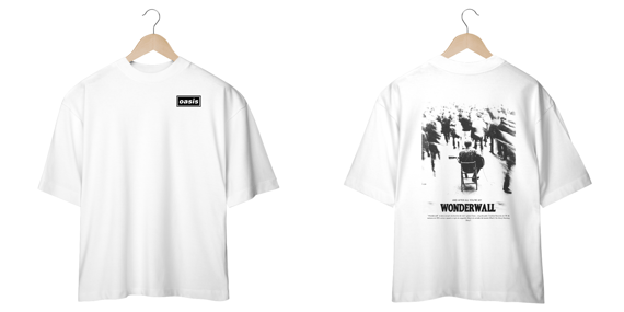 Camiseta Oversized Oasis Wonderwall (Estampa Frente e Costas)