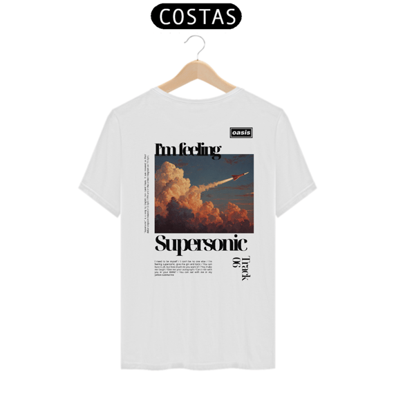 Camiseta Oasis Supersonic (Estampa nas Costas)
