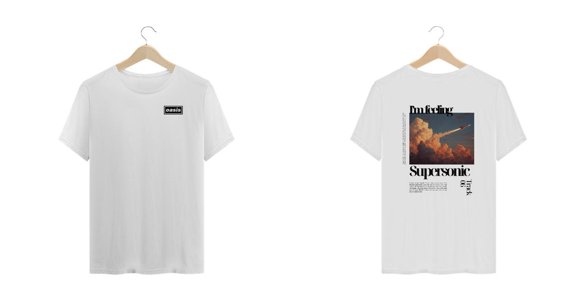 Nome do produto: Camiseta Plus Size Oasis Supersonic (Estampa Frente & Costas)