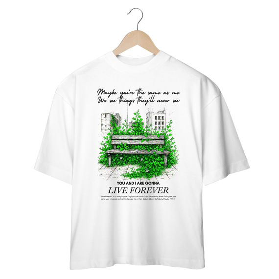 Camiseta Oversized Oasis Live Forever