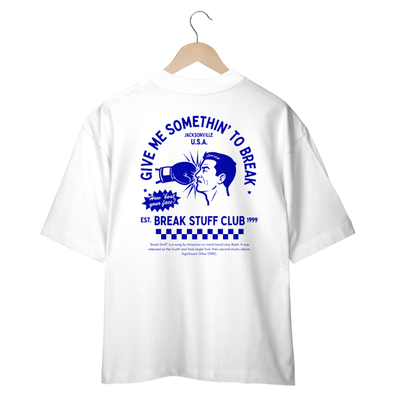 Camiseta Oversized Limp Bizkit Break Stuff (Estampa nas Costas)