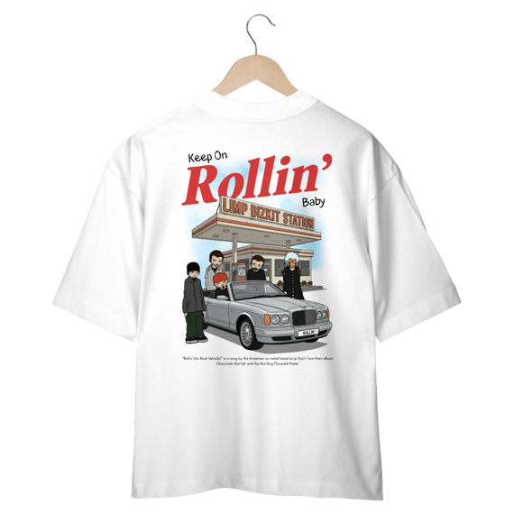 Camiseta Oversized Limp Bizkit Rollin' (Estampa nas Costas)
