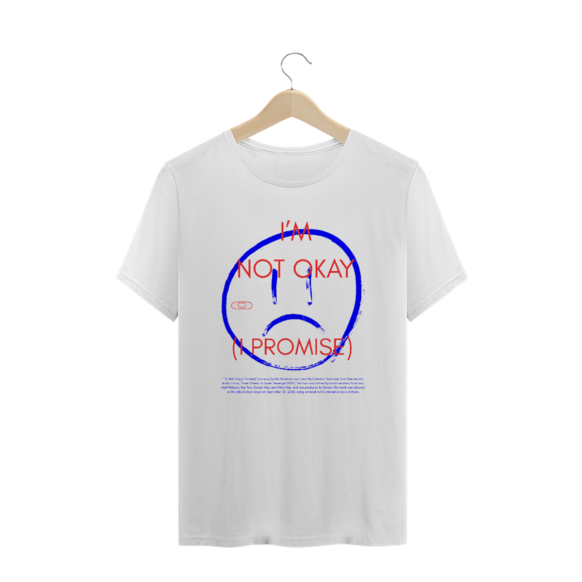 Nome do produto: Camiseta Plus Size My Chemical Romance I\'\'m Not Okay (I Promise)
