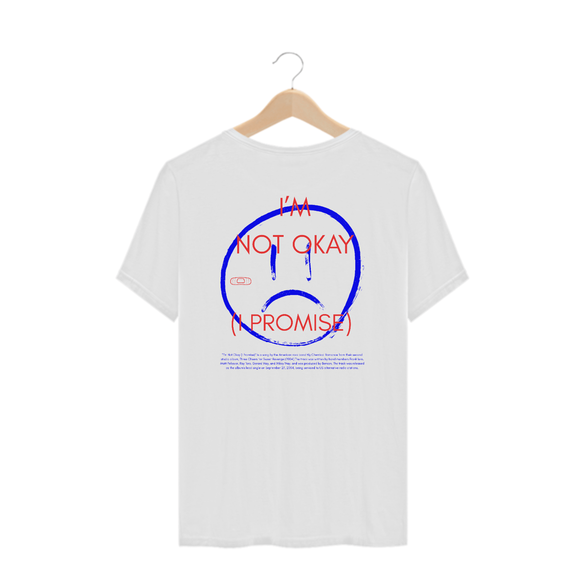 Nome do produto: Camiseta Plus Size My Chemical Romance I\'\'m Not Okay (I Promise) (Estampa nas Costas)