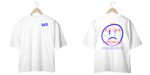 Camiseta Oversized My Chemical Romance I''m Not Okay (I Promise) (Estampa Frente & Costas)