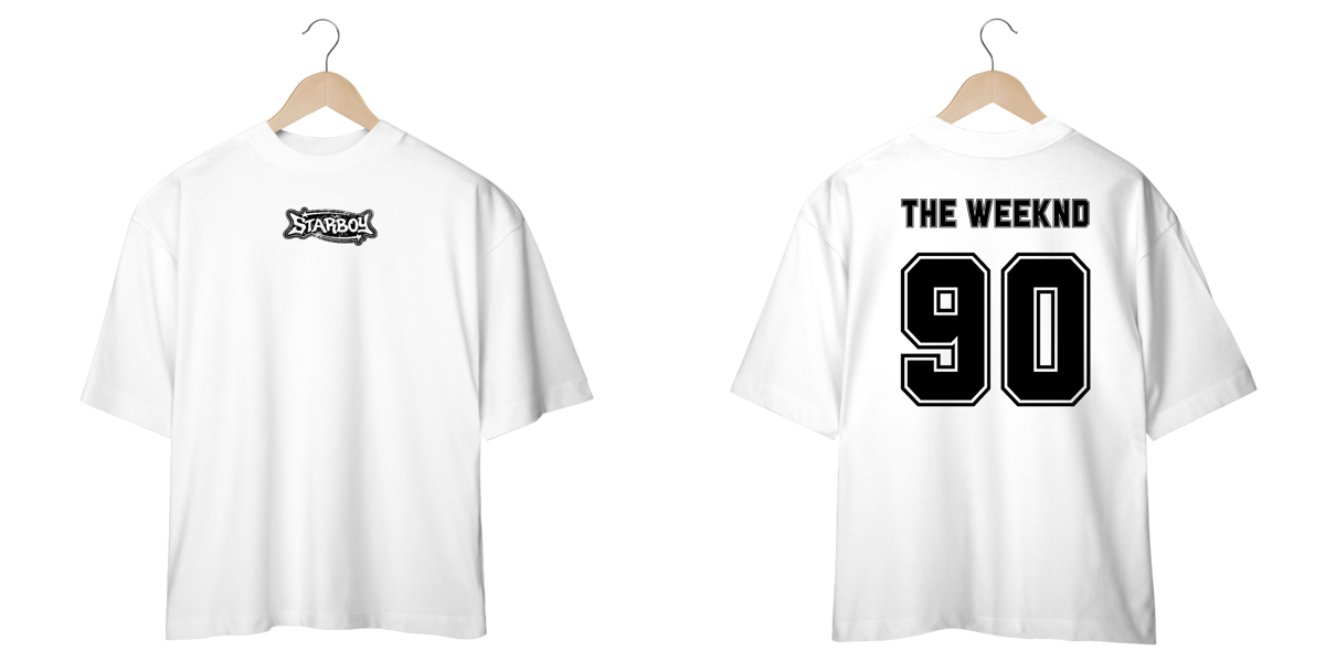 Nome do produto: Camiseta Oversized The Weeknd Starboy (Estampa Frente e Costas)