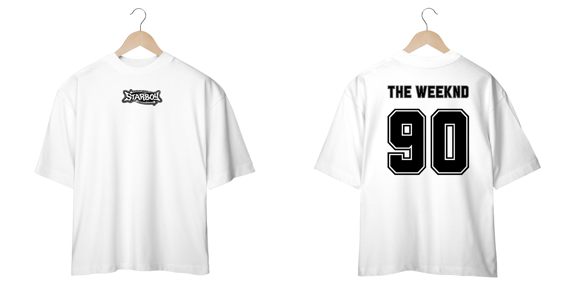 Camiseta Oversized The Weeknd Starboy (Estampa Frente e Costas)