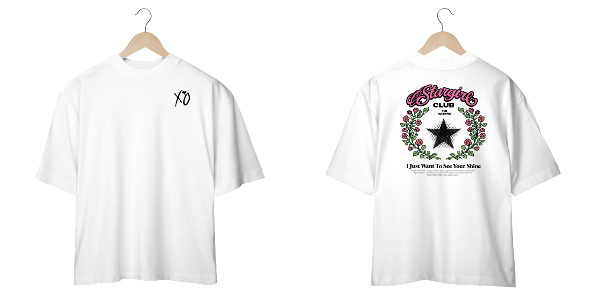 Nome do produto: Camiseta Oversized The Weeknd Stargirl Interlude (Estampa Frente e Costas)