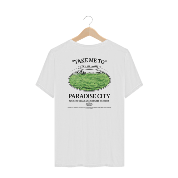 Camiseta Plus Size Guns N' Roses Paradise City (Estampa nas Costas)